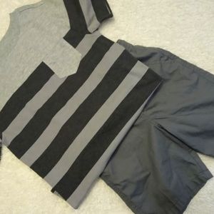 Grey stripped pocket tee cotton Cat and Jack 6/7